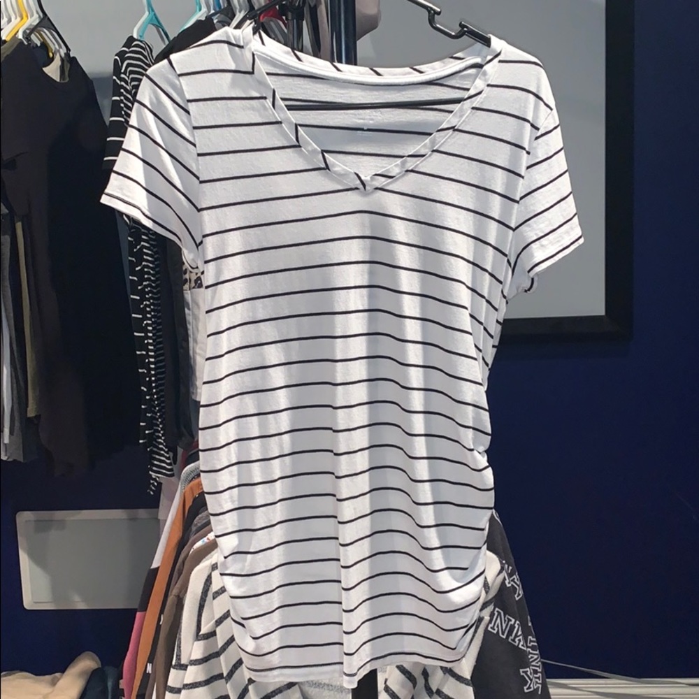 White and black stripe shirt